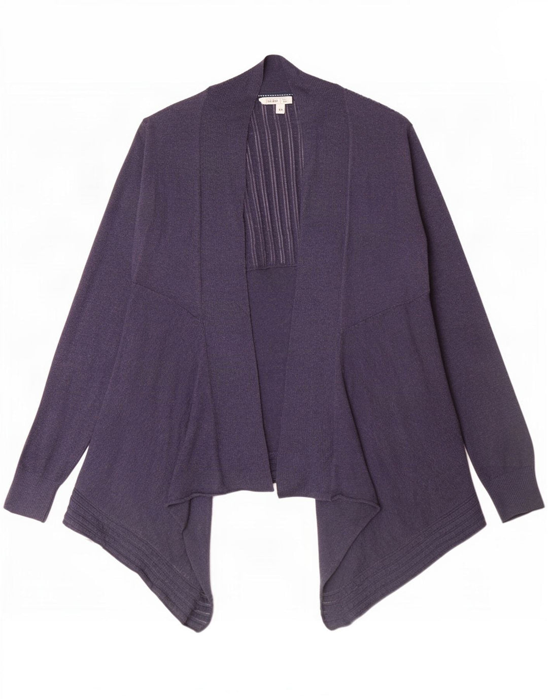 Fat Face Dame Asymmetrisk Åben Cardigan Sweater UK 12 Medium Navy Blue