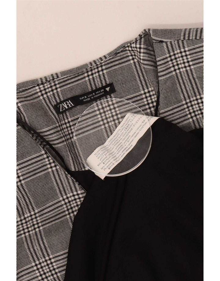 Zara Womens Sheath Dress UK 8 Small Grey Houndstooth Polyester