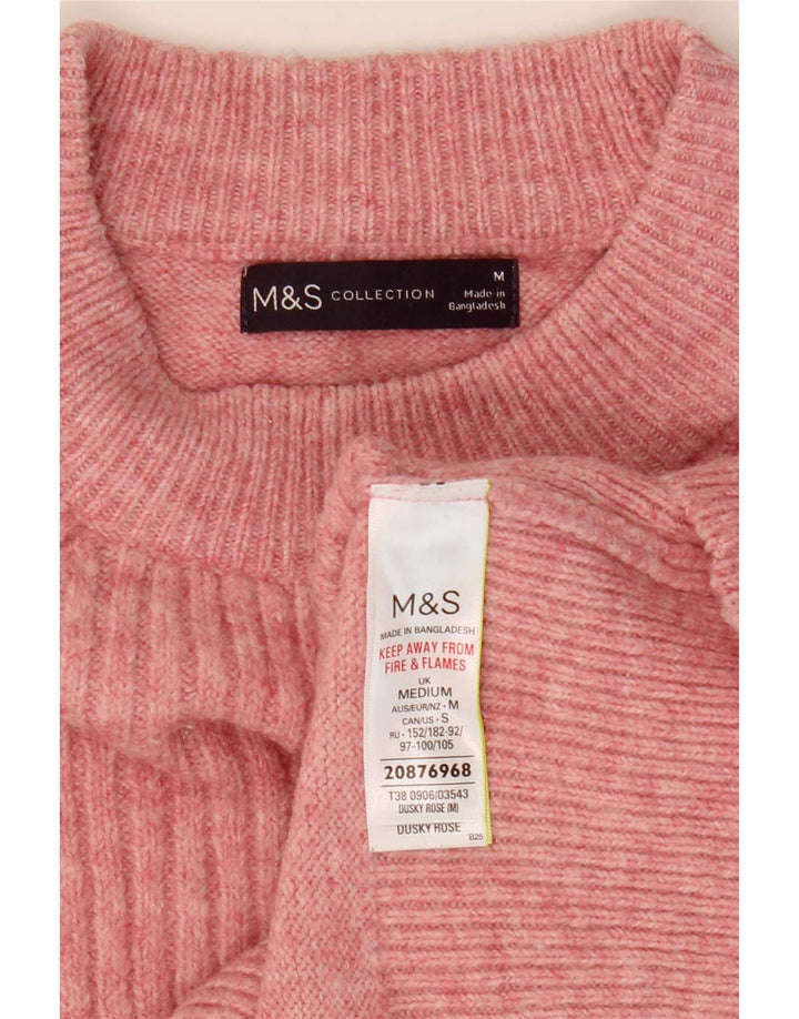 Marks & Spencer Dame sweater med rund hals DK 14 Medium Pink Akryl