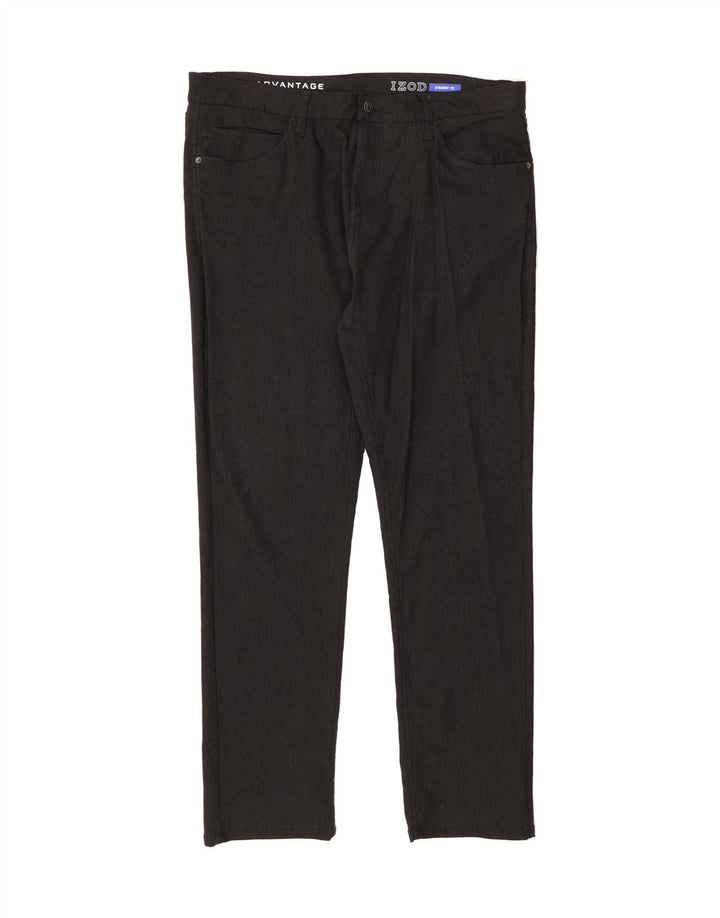 IZOD Mens Straight Casual Trousers W38 L32 Black Rayon Vintage Izod and Second-Hand Izod from Messina Hembry 