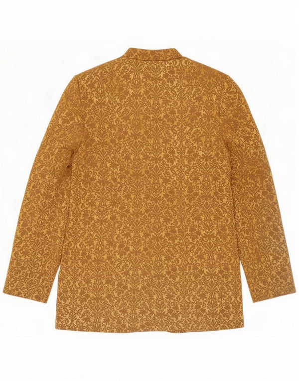 Vintage Dame 5-knaps Blazer Jacket UK 14 Medium Gold Paisley Nylon