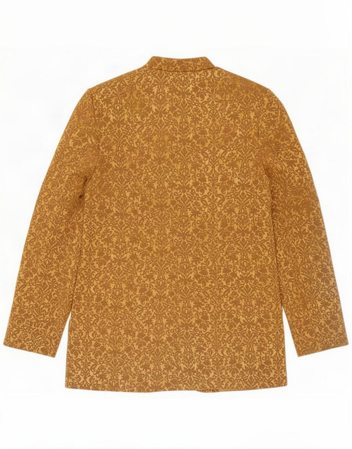Vintage Dame 5-knaps Blazer Jacket UK 14 Medium Gold Paisley Nylon