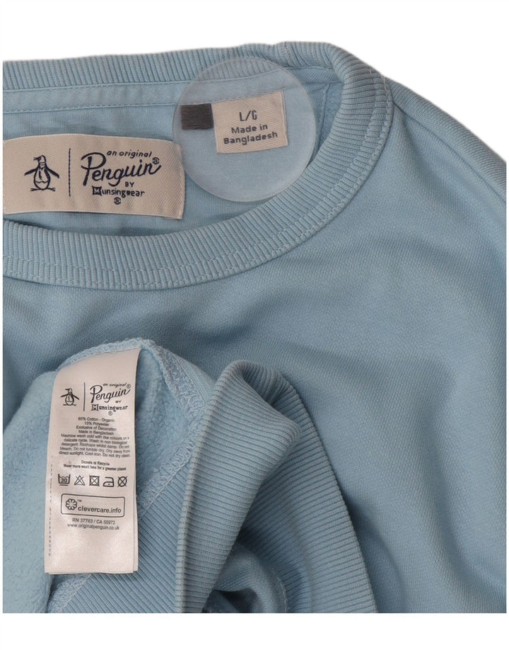 PENGUIN Herre Sweatshirt Jumper Stor Blå Bomuld