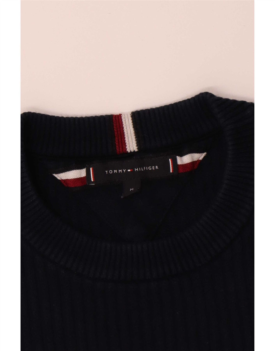 Tommy Hilfiger Herre Crew Neck sweater Medium Navy Blue Colourblock