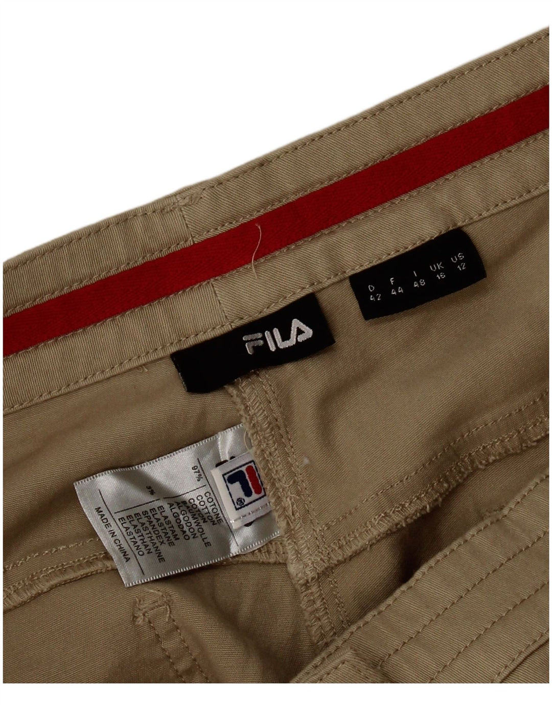 Fila Dame Lige Casual Bukser UK 16 Large W36 L28 Khaki Bomuld