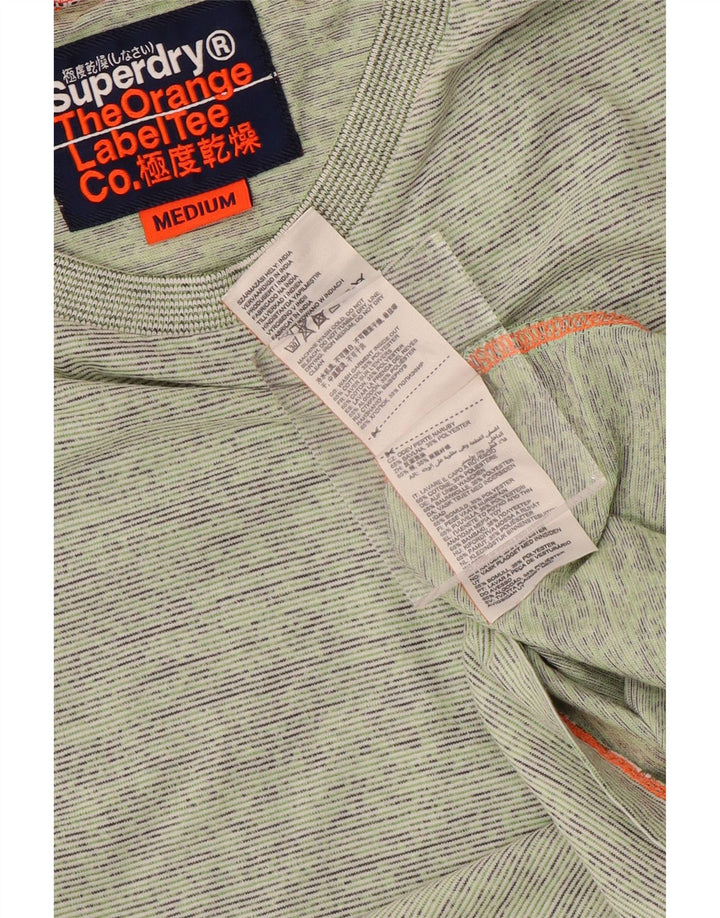 Superdry herre T-shirt top mellemgrøn stribet bomuld