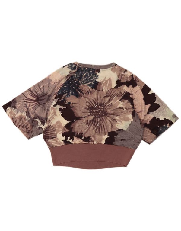 Adidas Dame Loose Fit Crop T-Shirt Top UK 4/6 XS Flerfarvet Floral