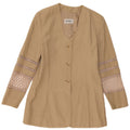 Gil Bret Dame 3 Button Blazer Jacket UK 12 Medium Beige Linen