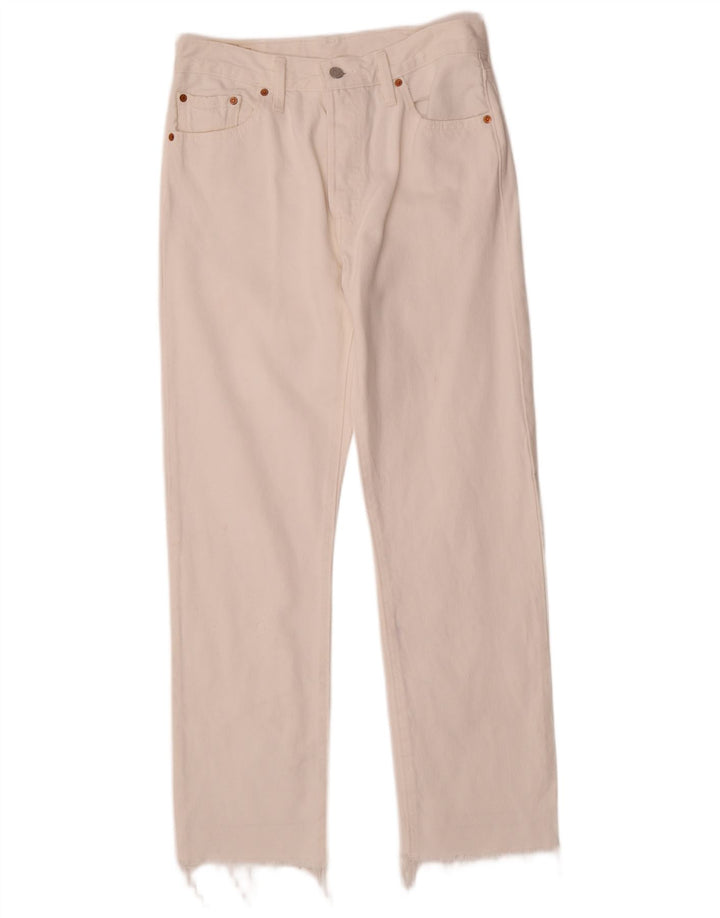 Levi's Dame 501 Straight Jeans W29 L28 Hvid Bomuld