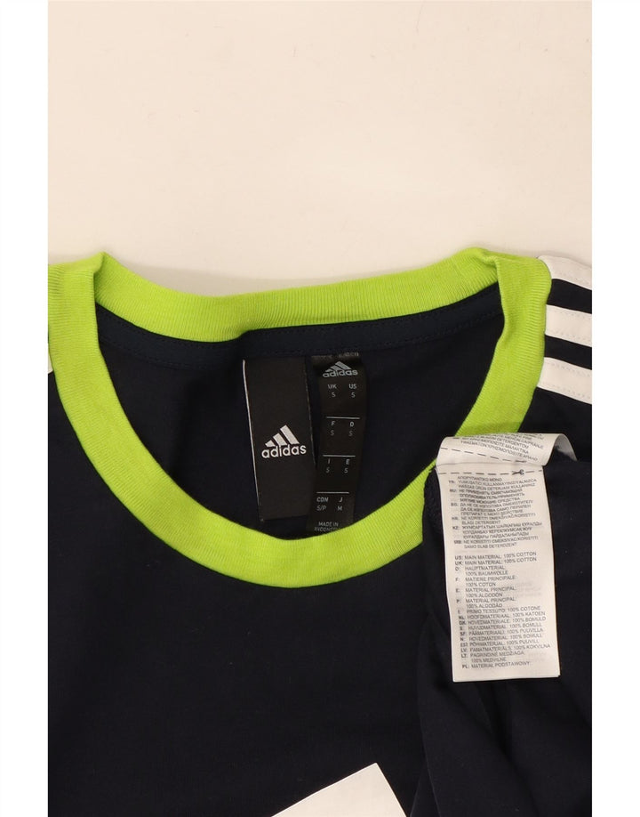 Adidas Grafisk T-shirt top til mænd, lille marineblå colourblock bomuld