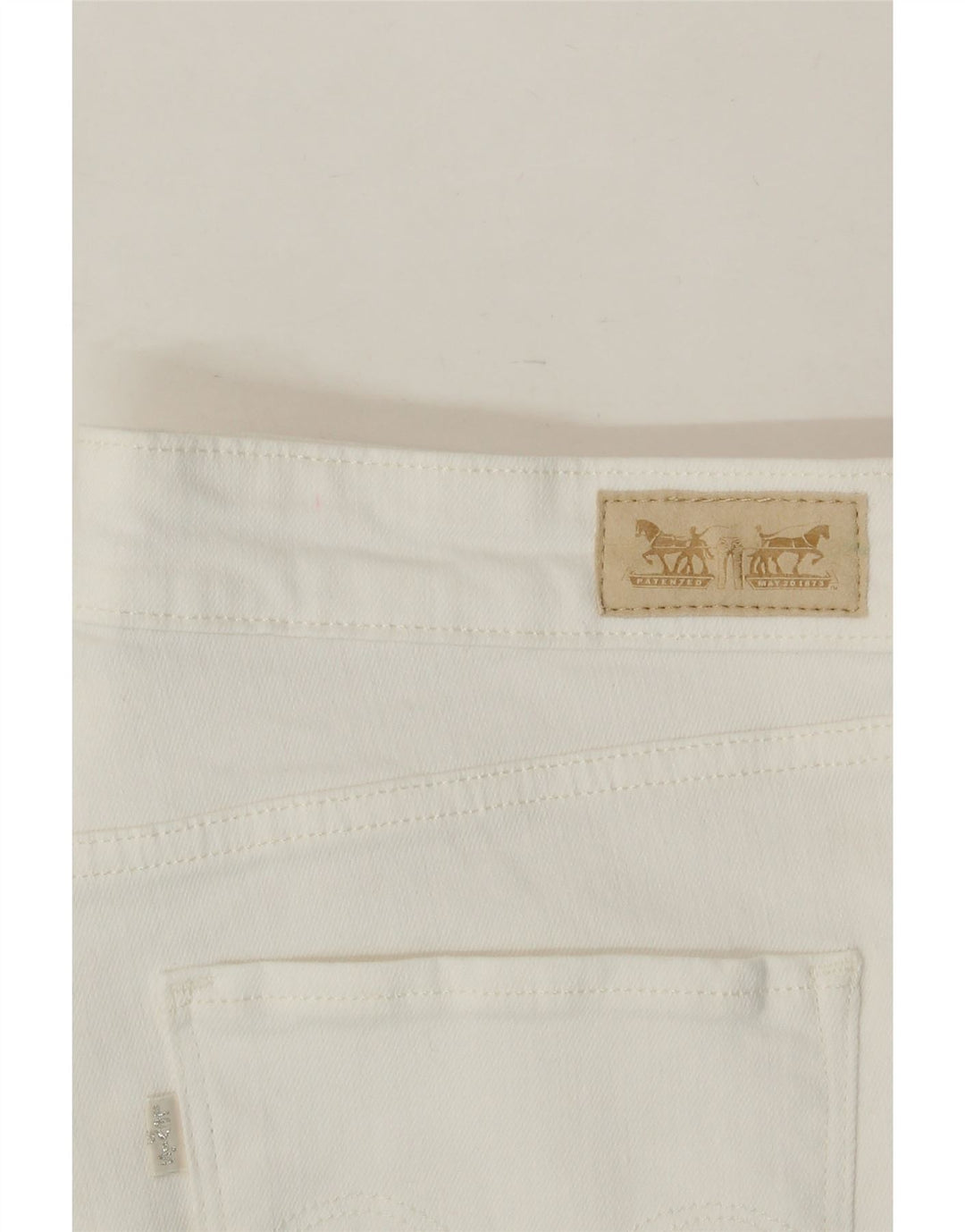 LEVI'S Womens Denim Shorts US 10 Large W30 White Cotton Vintage Levi's and Second-Hand Levi's from Messina Hembry 