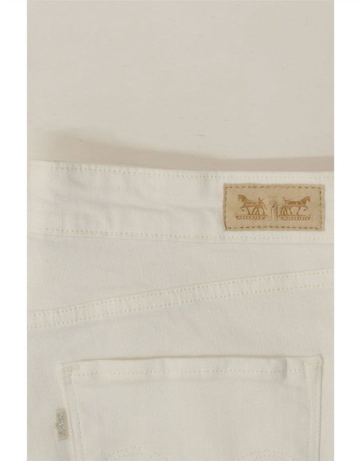 LEVI'S Womens Denim Shorts US 10 Large W30 White Cotton Vintage Levi's and Second-Hand Levi's from Messina Hembry 