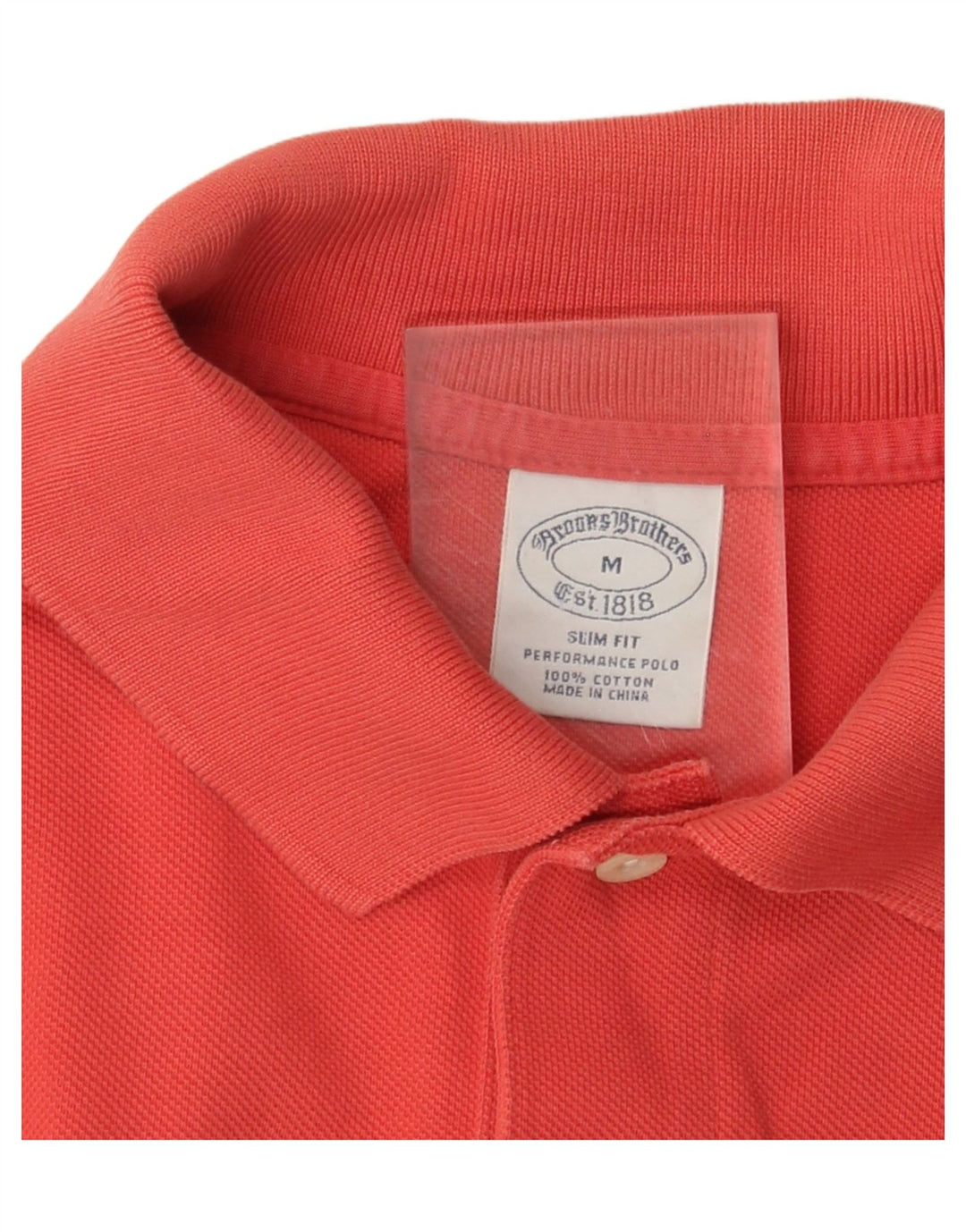 BROOKS BROTHERS Herre Slim Fit Polo Shirt Medium Rød Bomuld
