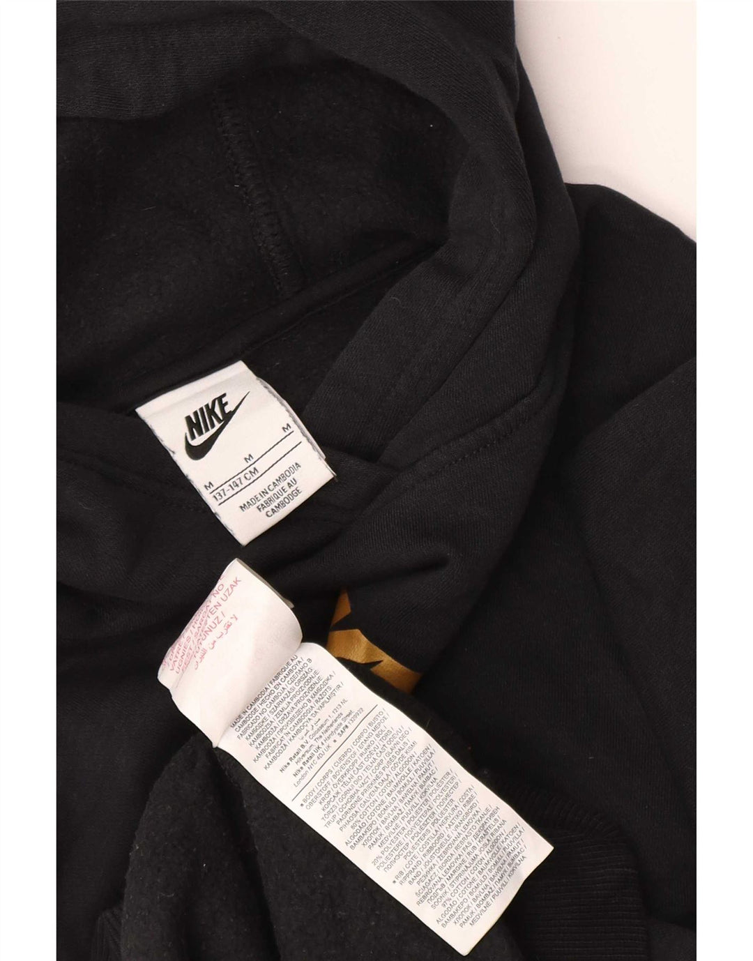 Nike drenge grafisk hættetrøje 10-11 år medium sort bomuld