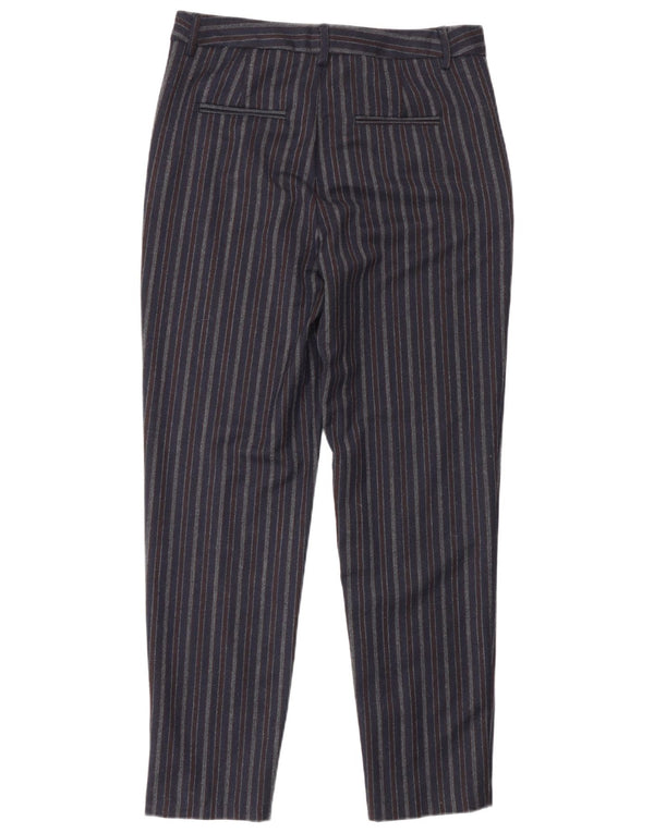 Benetton Dame Slim Casual Bukser UK 8 Small W27 L30 Marineblå Stribet