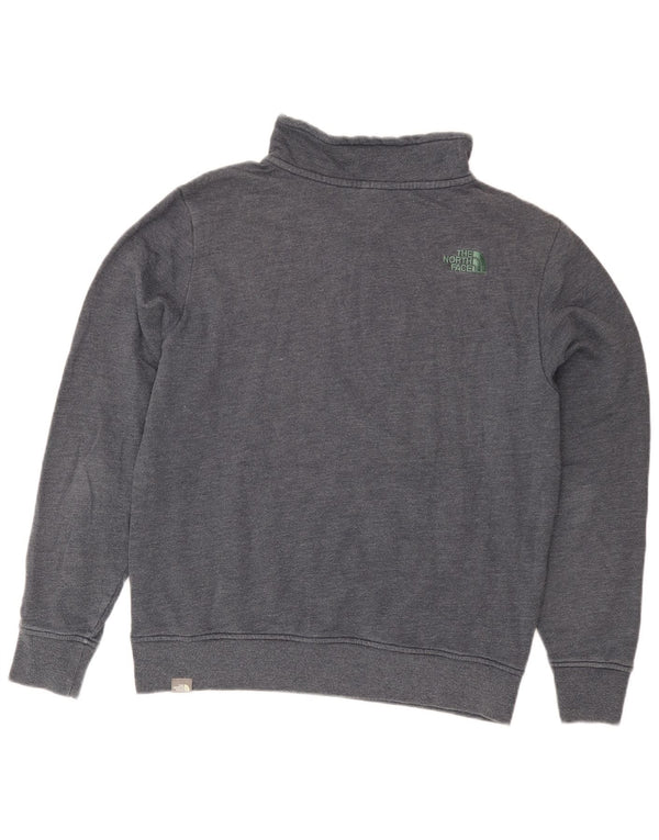 The North Face Herre Zip Neck Sweatshirt Jumper Medium Grey Bomuld