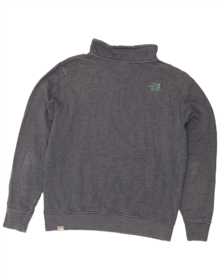 The North Face Herre Zip Neck Sweatshirt Jumper Medium Grey Bomuld