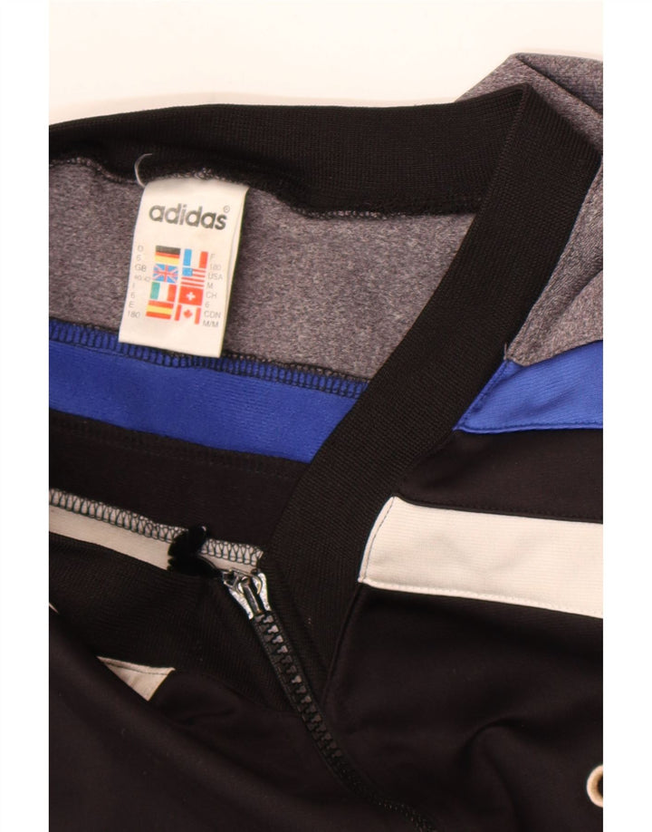 Adidas Herre grafisk træningsdragt Topjakke UK 40/42 Medium Sort Colourblock
