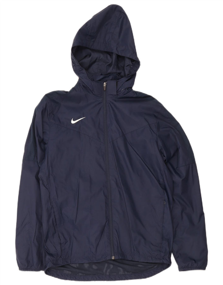 Nike Regnjakke med hætte til drenge 13-14 år XL marineblå nylon