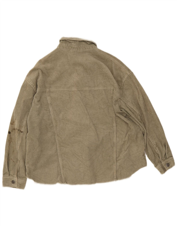 Zara Damefløjlsjakke UK 14 Medium Khaki Bomuld