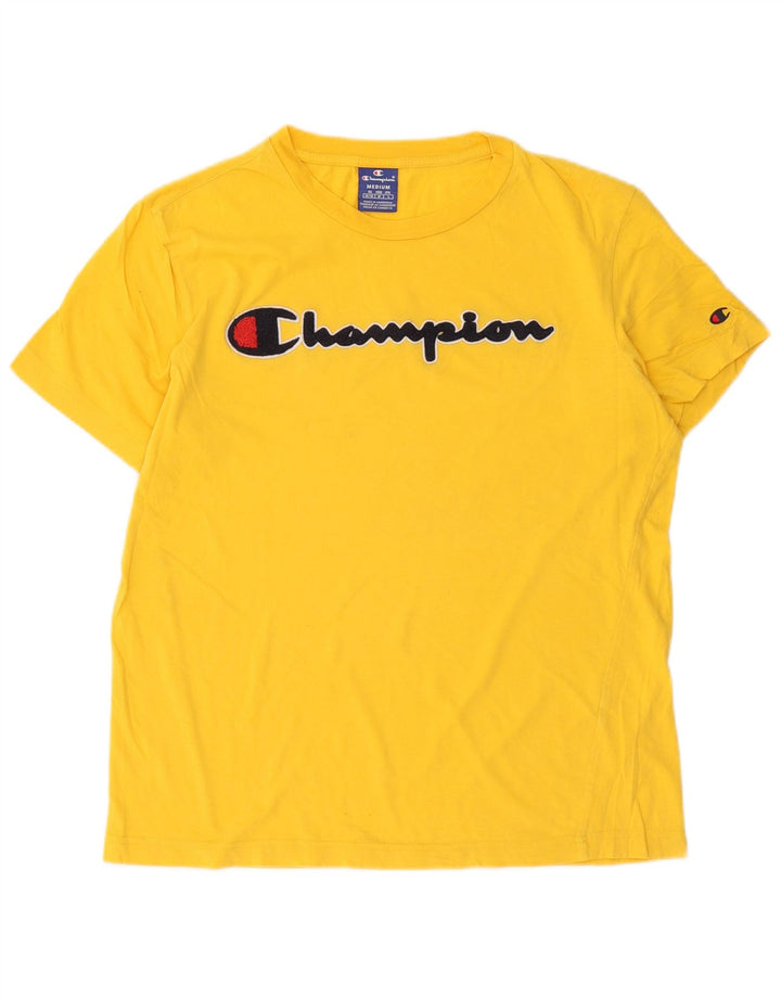 Champion Herre Grafisk T-Shirt Top Medium Gul