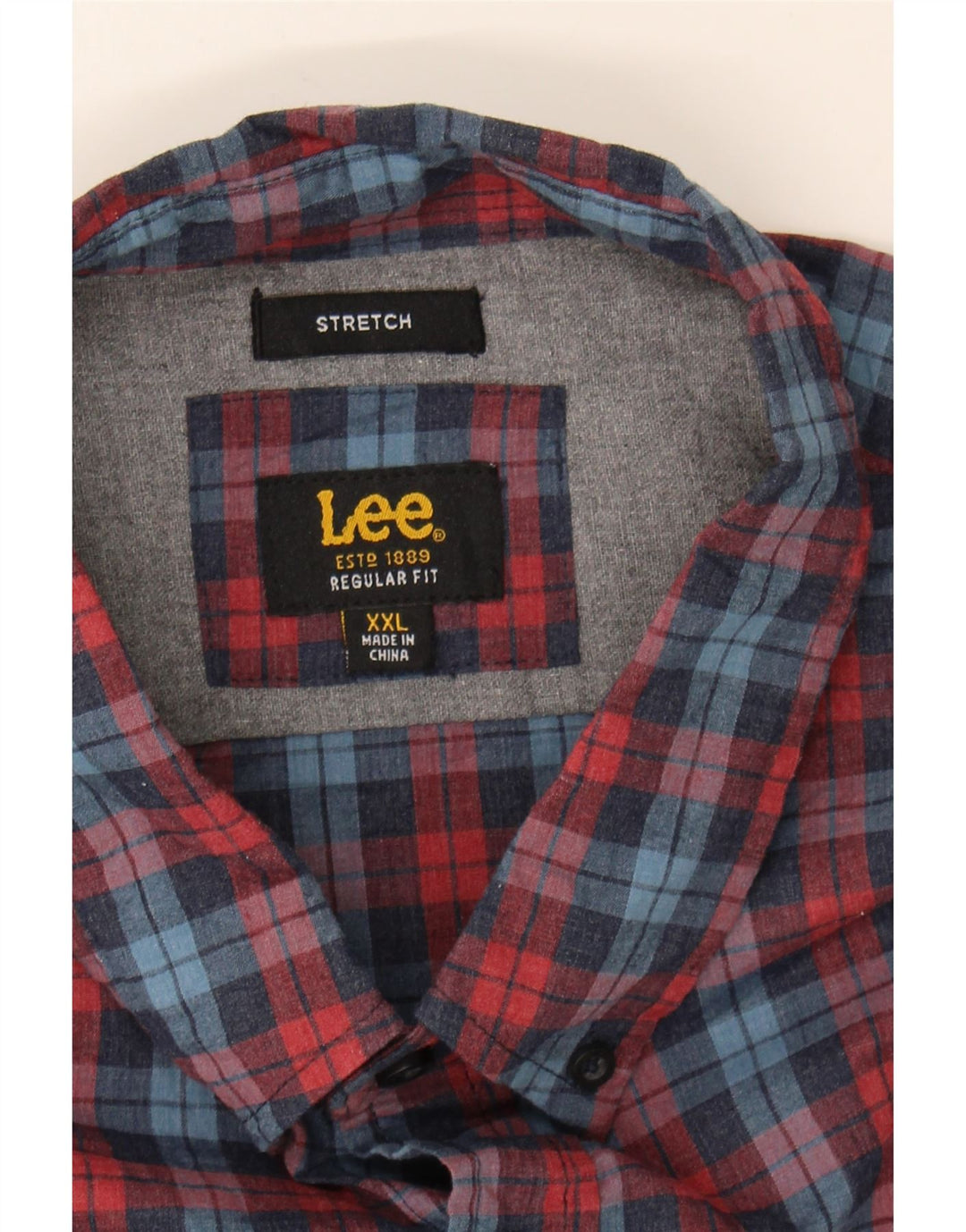 LEE Mens Regular Fit Shirt 2XL Red Check Cotton