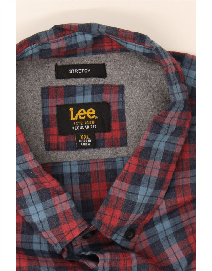 LEE Mens Regular Fit Shirt 2XL Red Check Cotton