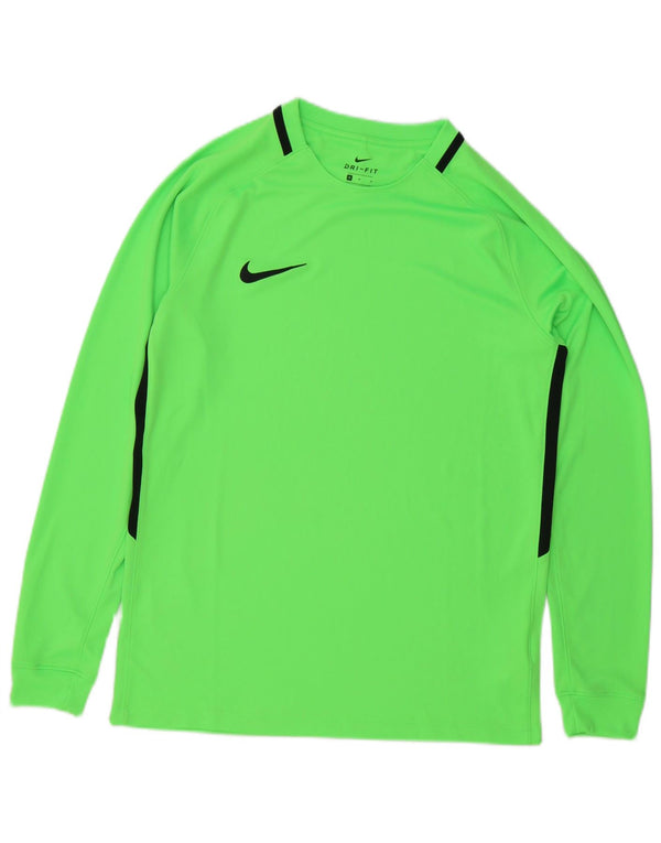 Nike Herre Dri Fit Top Langærmet Medium Grøn Colourblock Polyester