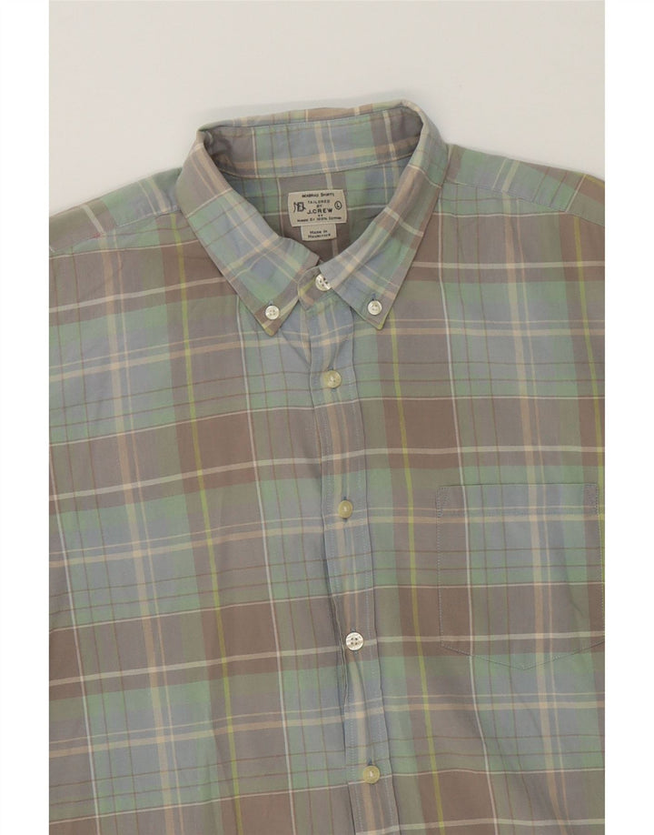 J. CREW Mens Tailored Short Sleeve Shirt Large Multicoloured Check Cotton Vintage J. Crew and Second-Hand J. Crew from Messina Hembry 