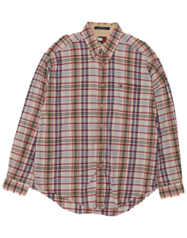 Tommy Hilfiger herreskjorte XL flerfarvet ternet bomuld