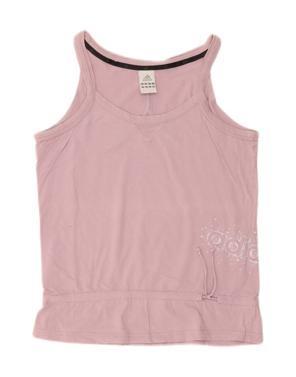 Adidas Dame Grafisk Vest Top UK 18 XL Lilla Bomuld