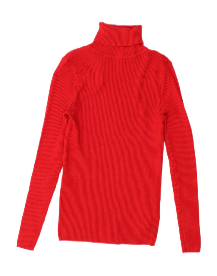 Marks & Spencer Dame Roll Neck Top Langærmet UK 10 Small Red Viscose