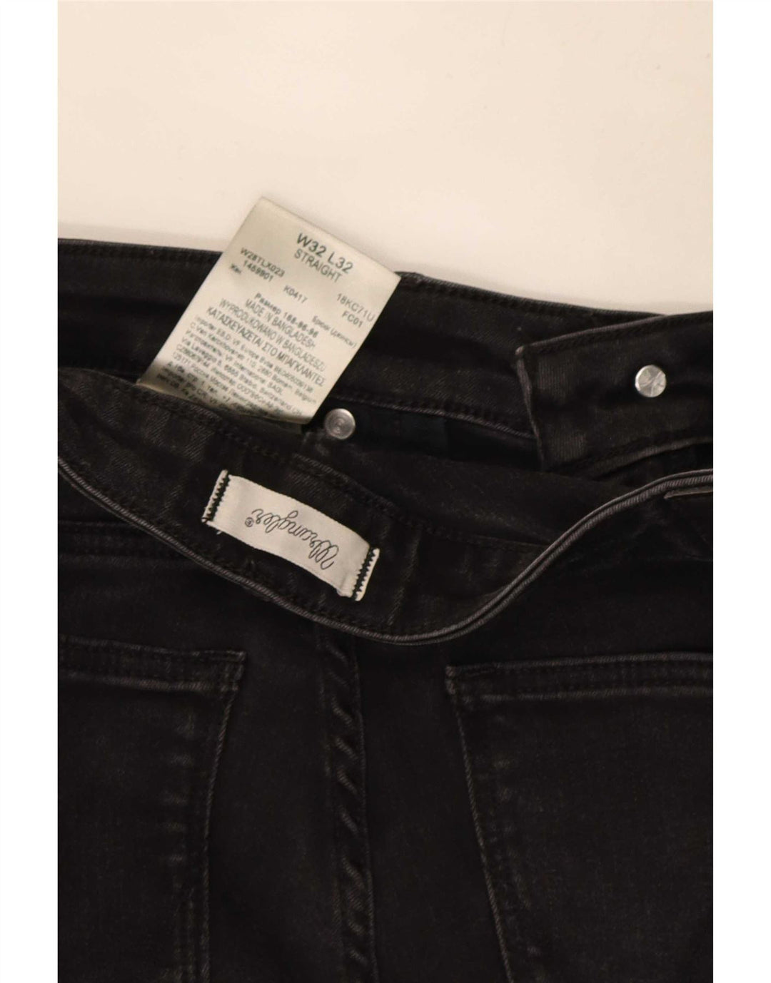 Wrangler lige jeans til kvinder W32 L32 sort bomuld