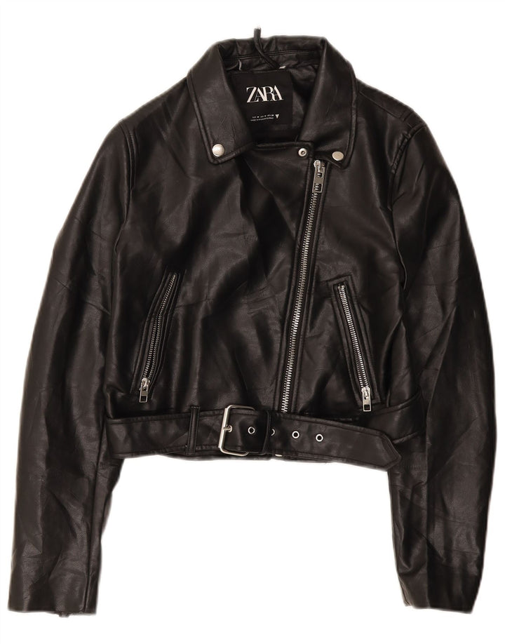 Zara Biker Jacket UK 12 Medium Sort