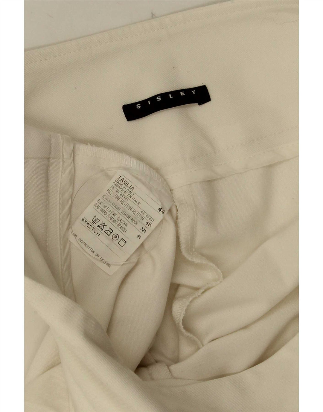 Sisley Dame Flare Casual Bukser IT 44 Medium W30 L32 Hvid Polyester