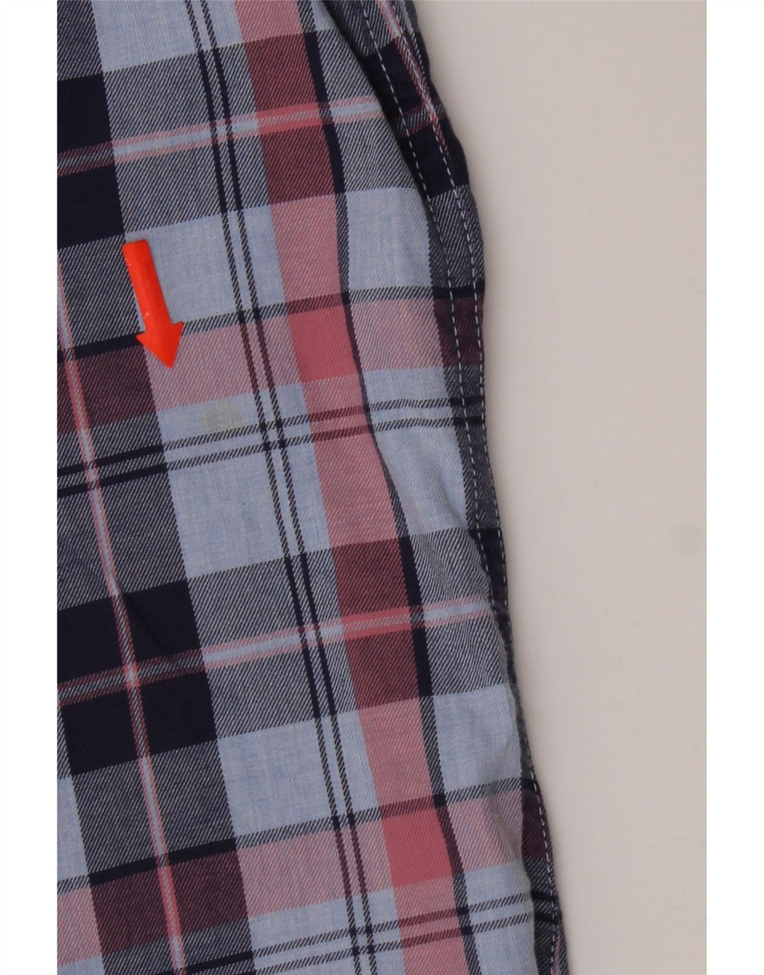 Besætningstøj Herre Slim Fit Flanellskjorte Medium Blå Ternet Bomuld