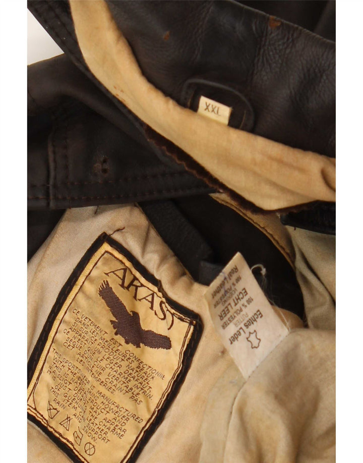Vintage herre læderjakke UK 44 2XL Brun