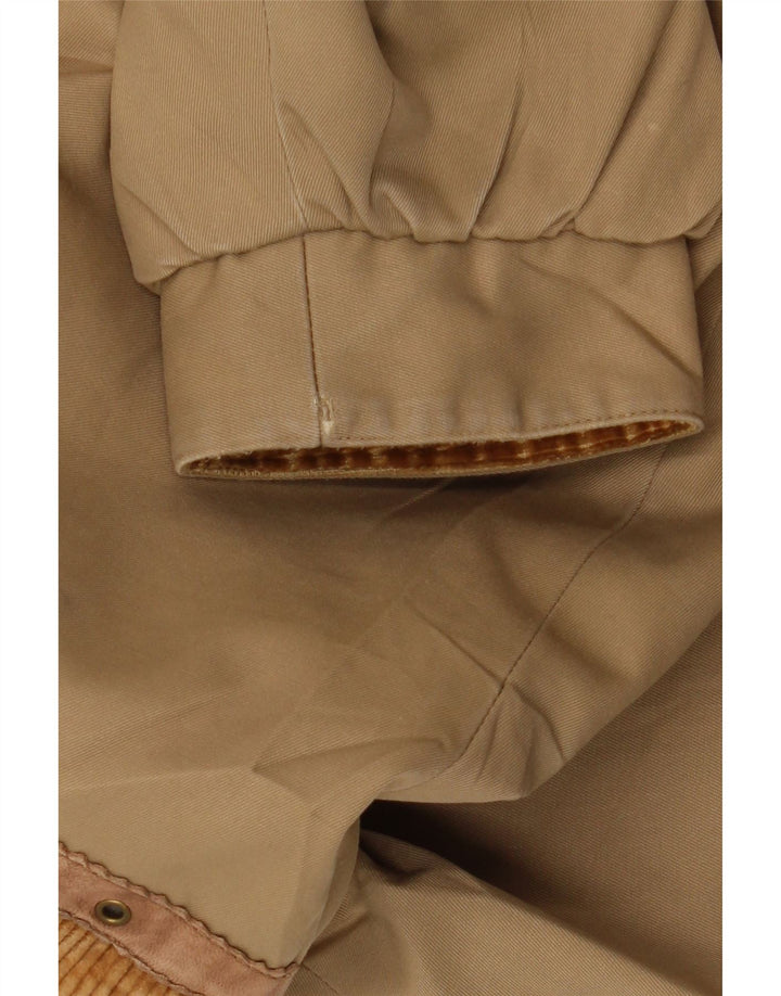 VINTAGE Dame Windbreaker Coat UK 16 Large Brown Colourblock