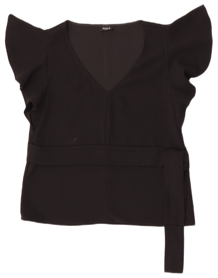 Marella Dame EMME bluse Top UK 14 Stor Sort Polyester