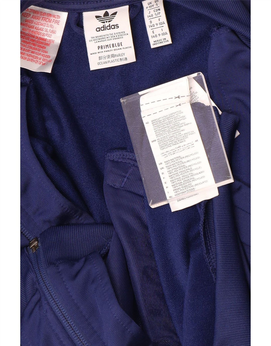 ADIDAS Girls Prime Blue Grafisk træningsdragt topjakke 9-10 år marineblå