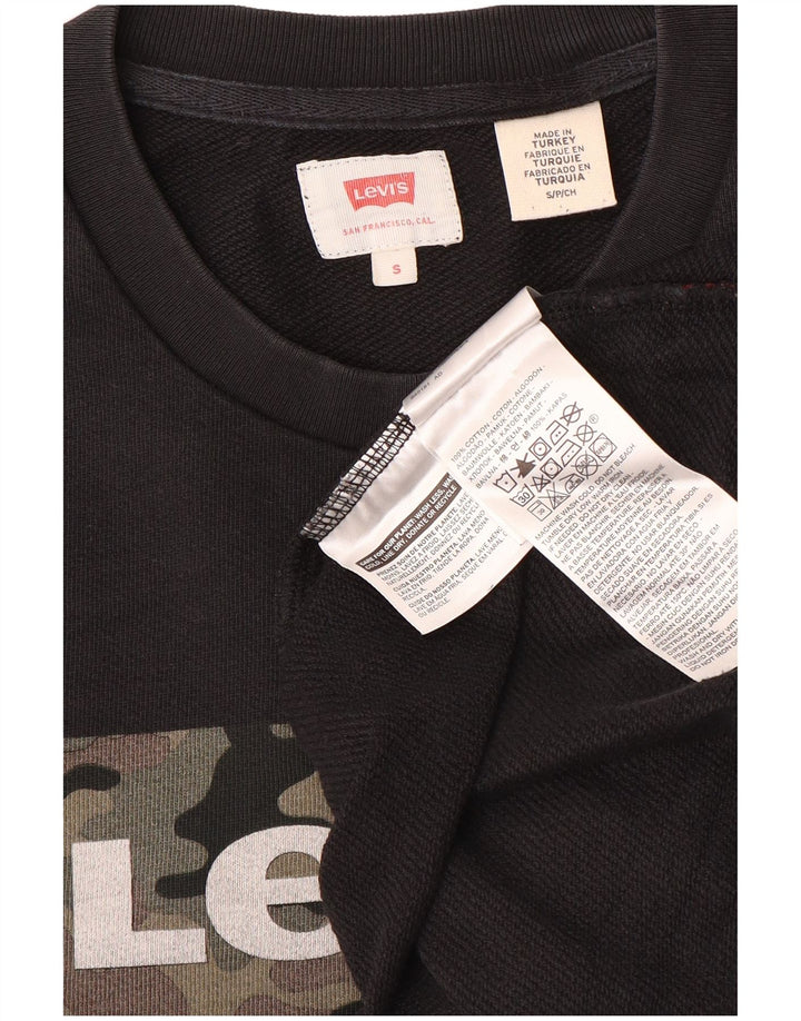 Levi's Herre grafisk sweatshirt jumper lille sort bomuld