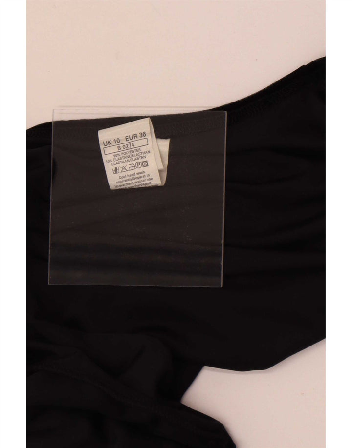 Vintage dame velour Bolero Top UK 10 Lille sort polyester