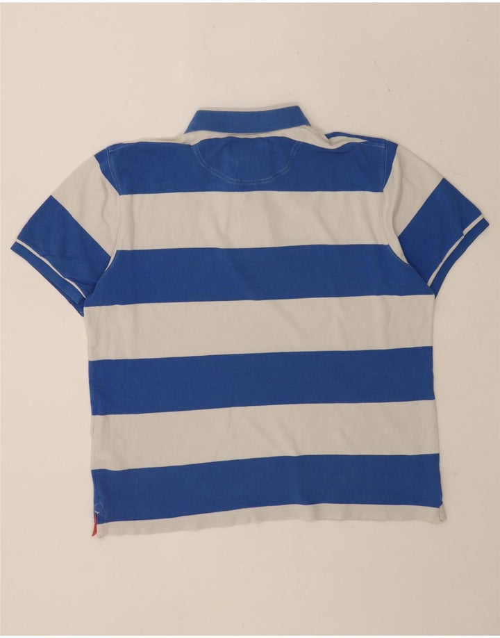 Hackett herre skræddersyet pasform poloshirt 2XL blå stribet bomuld