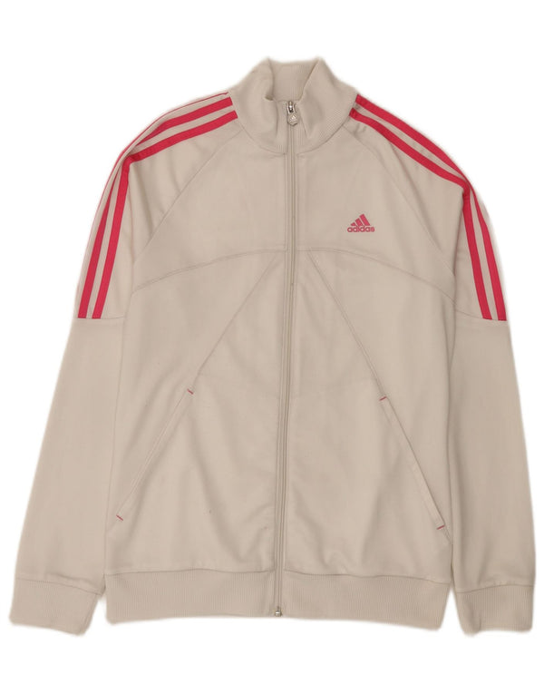 Adidas piger grafisk træningsdragt topjakke 14-15 år hvid polyester