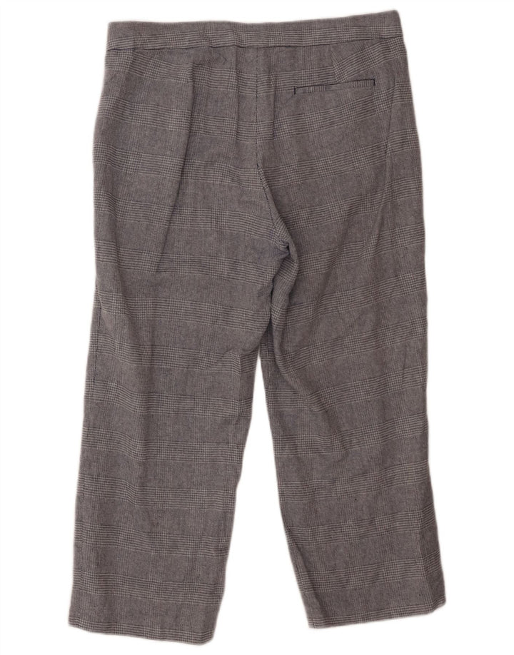 J. CREW Womens Straight Cropped Trousers US 12 Large W34 L24 Grey Check