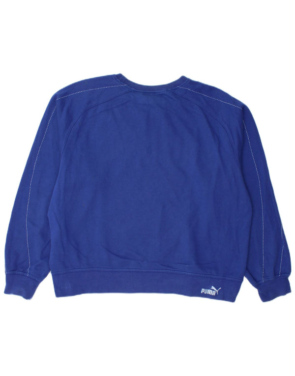 PUMA Grafisk Oversized Sweatshirt Jumper UK 14 Medium Blue Bomuld