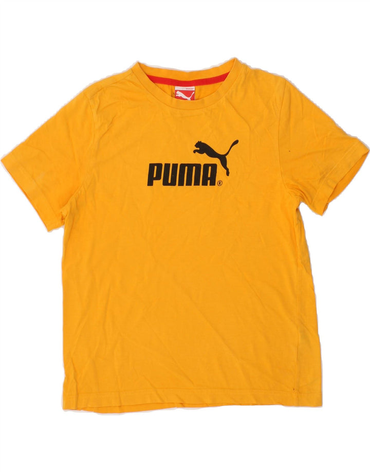 PUMA Boys Graphic T-Shirt Top 11-12 Years Large  Yellow Vintage Puma and Second-Hand Puma from Messina Hembry 