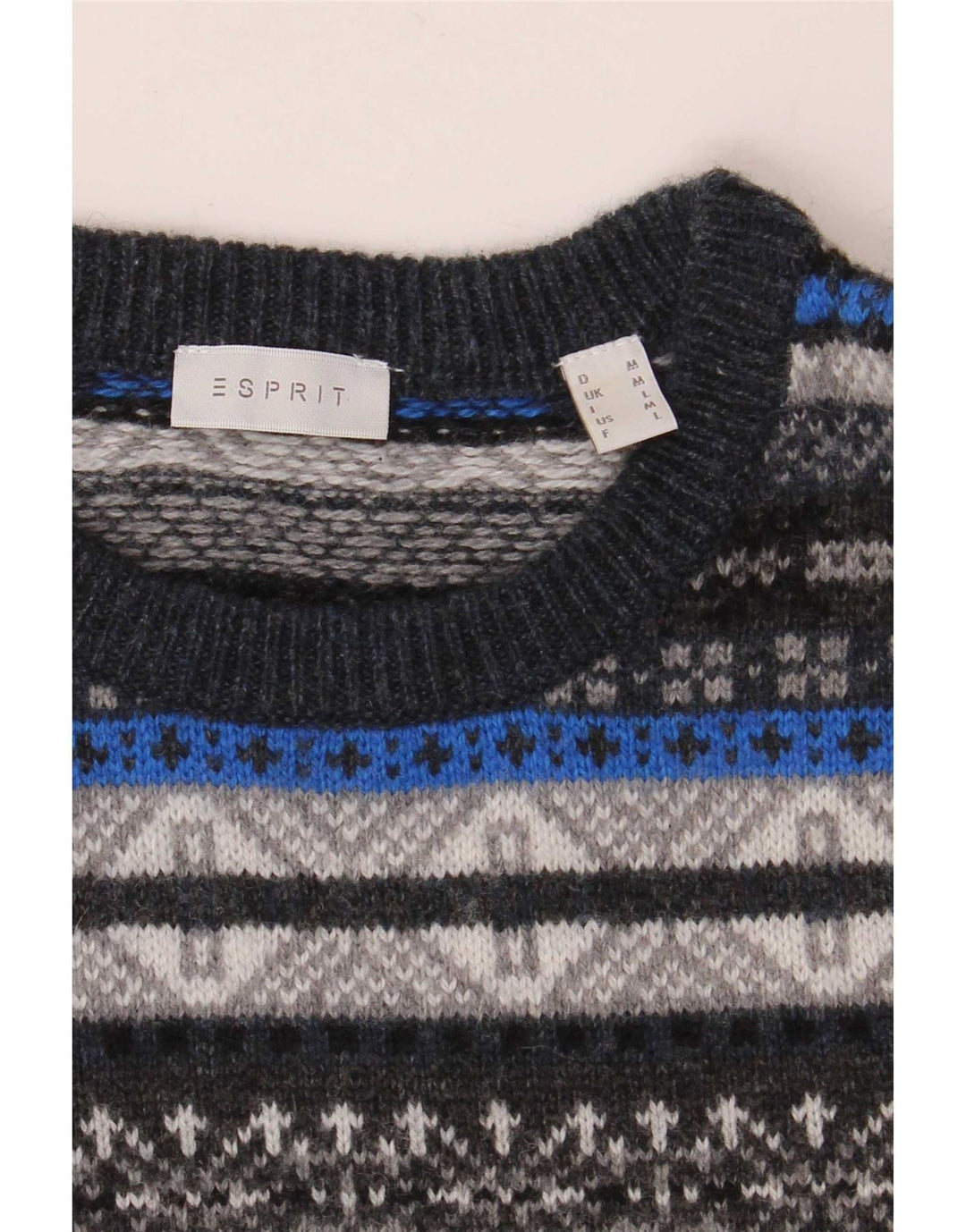 Esprit Herre trøjetrøje med rund hals Medium Flerfarvet Fair Isle
