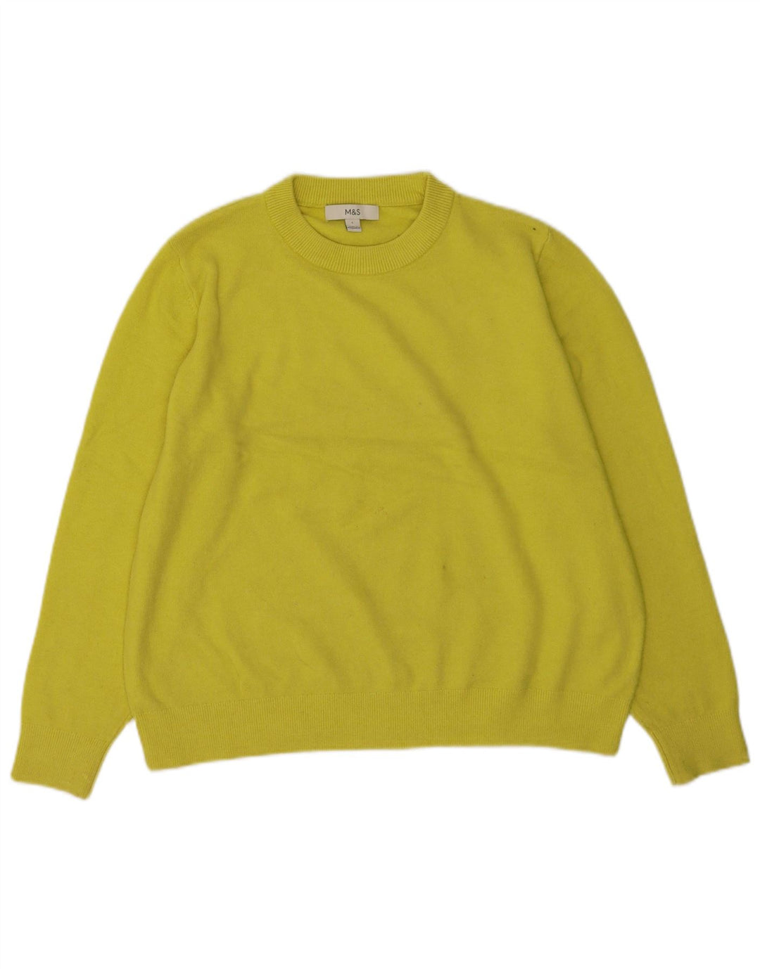 Marks & Spencer Dame sweater med rund hals DK 16 Stor Gul