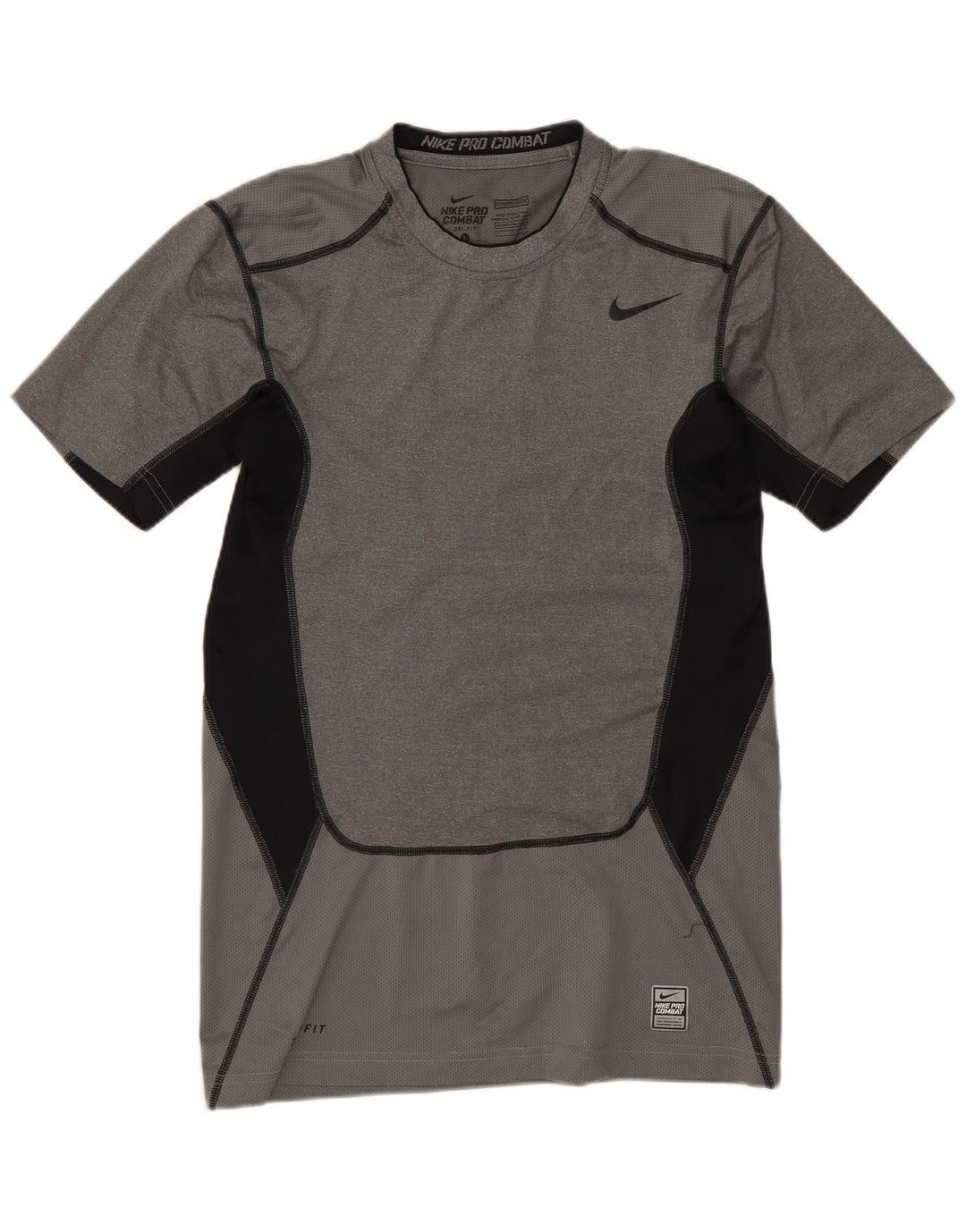 Nike Herre Dri Fit Grafisk T-Shirt Top Stor Grå Colourblock